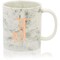 Rose Gold Letter J Monogram Mug, White Marble Ceramic Coffee Cup (11 oz)